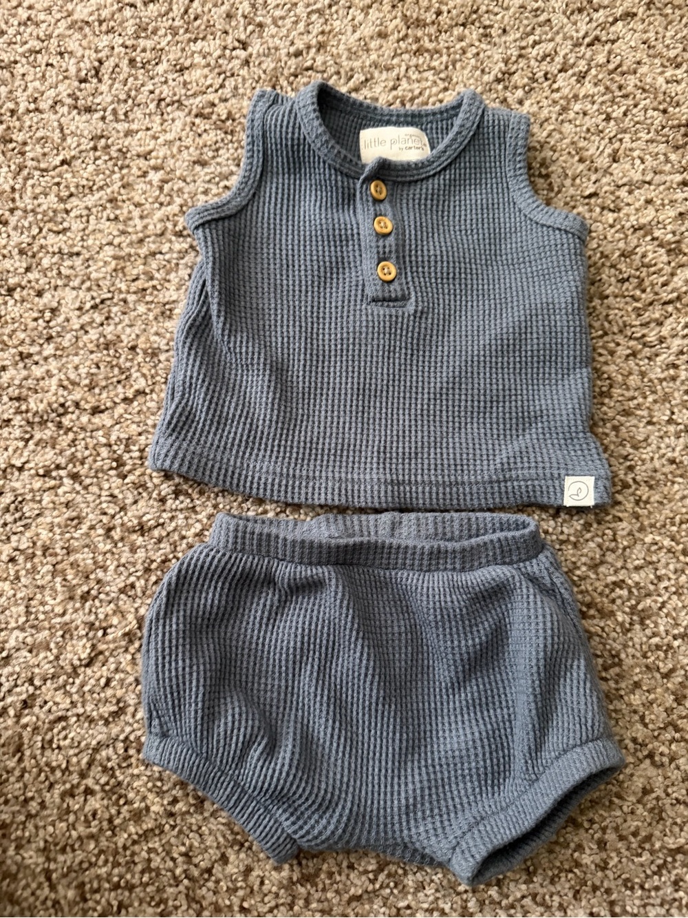 Carter's Little Planet Slate Blue Ribbed Tank & Bloomer Set